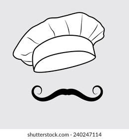 Chef and cook hats set isolated on a grey background