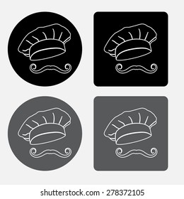 Chef and cook hats set isolated 
