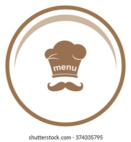 Chef and cook hats set isolated with mustache