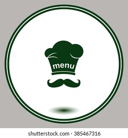 Chef and cook hats set isolated with mustache