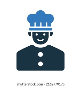 Chef, ícono de cocinero. Diseño vectorial simple editable aislado en un fondo blanco.