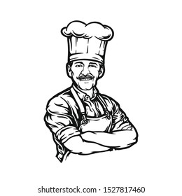 Chef, cook, koki , man cook logo vector 