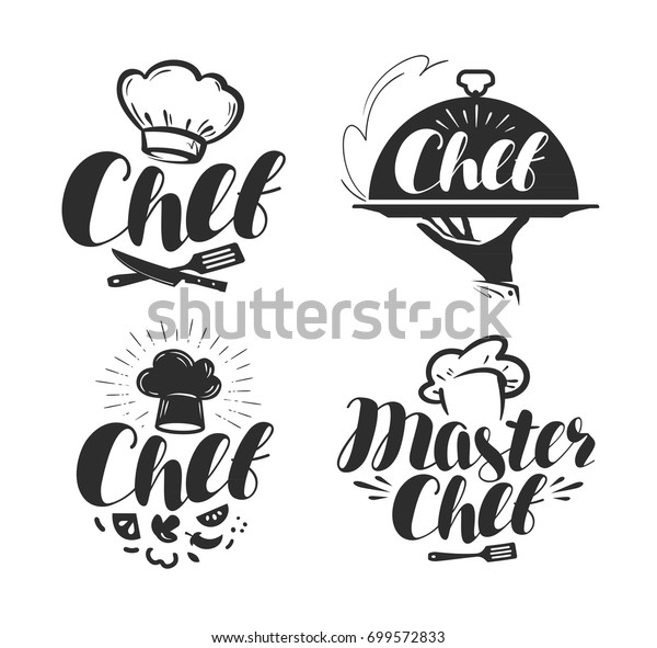 シェフ クックのロゴ ラベル デザインメニューレストランやカフェのイラスト 文字のベクター画像 のベクター画像素材 ロイヤリティフリー