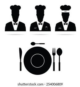 chef cook man vector silhouette