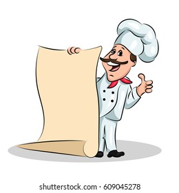 chef cook with paper