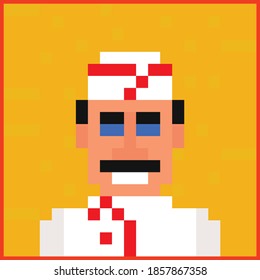Koch, Koch, Pixelart, Vektorsymbol
