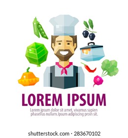 chef, cook vector logo design template. fresh food or cooking icon
