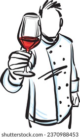 Cocina del chef 6 profesión trabajo diseño de doodle ilustración vectorial