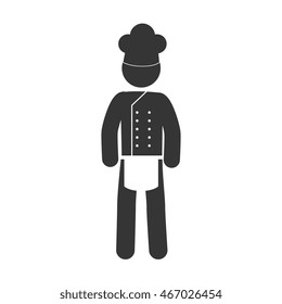 chef cooker apron hat uniform proffesional man male vector graphic isolated illustration