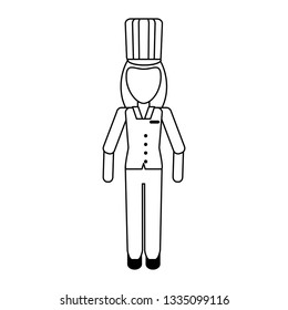 Chef cooker professional worker avatar in black and white