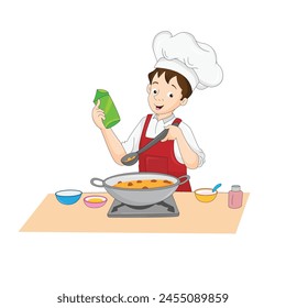 chef cookig food vector illustration