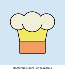 Chef Cooking cap vector color icon. Graph symbol for cooking web site design, logo, app, UI