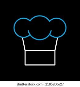 Chef Cooking cap vector isolated on the black icon. Graph symbol for cooking web site design, logo, app, UI