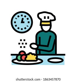 vector de iconos de color de cocina de chef. cartel de cocina del chef. ilustración de símbolo aislado