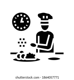 chef cooking glyph icon vector. chef cooking sign. isolated contour symbol black illustration