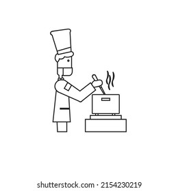 Chef is cooking great food 