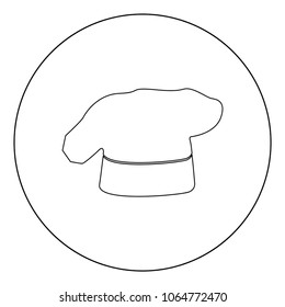 Chef cooking hat icon black color in circle vector illustration