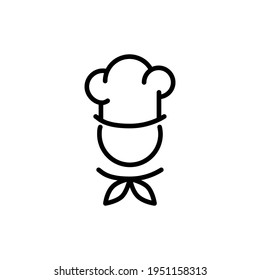 Chef con un icono del sombrero de cocina. Símbolo negro de cocina.