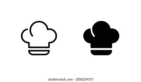 Chef cooking hat icon. Restaurant, menu, professional, occupation, cooking, like catering, food, service icons button, vector, sign, symbol, logo, illustration, editable stroke, flat design style