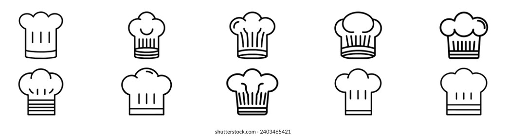 Chef in a cooking hat icon, restaurant serving icon, chef icon and logo and cook with hat, chef hat icon, Chef in a cooking hat vector logo. Kitchen simple icons