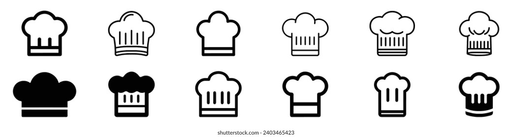 Chef in a cooking hat icon, restaurant serving icon, chef icon and logo and cook with hat, chef hat icon, Chef in a cooking hat vector logo. Kitchen simple icons