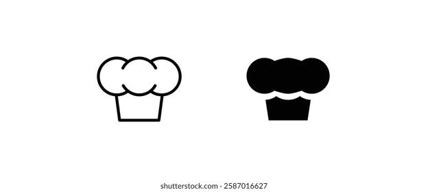 Chef cooking hat icon. Restaurant, menu, professional, occupation, cooking, like catering, food, service icons button, vector, sign, symbol, logo, illustration, editable stroke, flat design style 