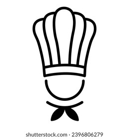 Chef in cooking hat line icon. Restaurant, menu, professional, occupation. Cooking concept. Vector illustration can be used for topics like catering, food, service