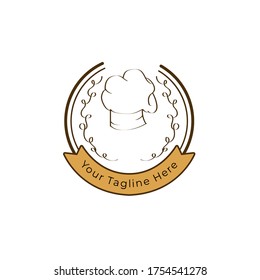 chef cooking hat logo design, vector illustration