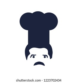 Chef in a cooking hat silhouette. Kitchen simple icon.