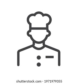 Chef in a cooking hat vector, icon.