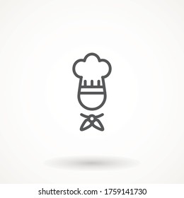 Chef in a cooking hat vector outline logo. Kitchen Cook icon line symbol. Premium quality isolated vector illustrator sign Restaurant, menu professional, occupation concept Vector catering, food