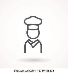Chef in a cooking hat vector outline logo. Kitchen Cook icon line symbol. Premium quality isolated vector illustrator sign Restaurant, menu professional, occupation concept Vector catering, food
