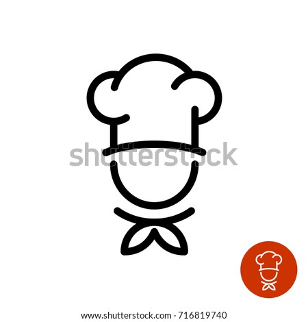 Chef Cooking Hat Vector Outline Logo Vector de stock ...