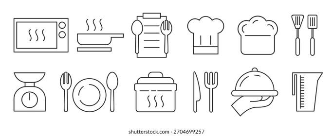 ícone cozinhando chef definir ilustração vetorial