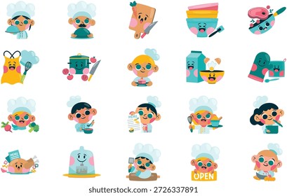 Ilustração De Vetor De Ilustrações De Chef E Culinária. Modelo de design de símbolo de ilustração para elemento de interface do usuário móvel da Web.