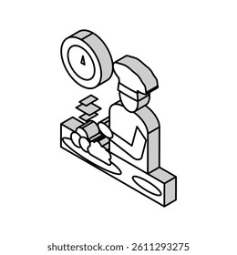 chef cooking isometric icon vector. chef cooking sign. isolated symbol illustration