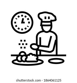 chef cooking line icon vector. chef cooking sign. isolated contour symbol black illustration