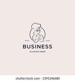 Chef Cooking Logo design vector illustration