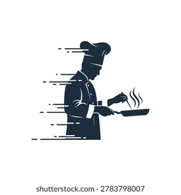 Chef cooking with motion blur in a kitchen setting