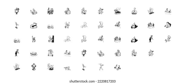 Chef Cooking Poses Different Chef Icons Chef Symbol White black and Golden