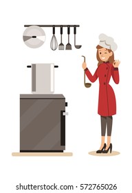 chef cooking in restaurant character design