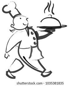 chef cooking, vector design  for a logo