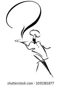 chef cooking, vector design  for a logo
