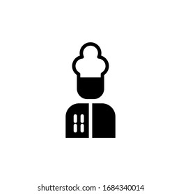 Icono vectorial de cocina en negro sólido icono de diseño plano aislado en fondo blanco