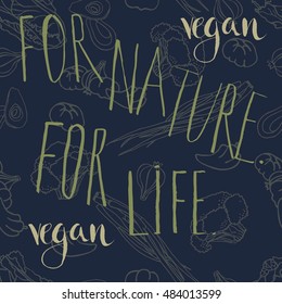 Chef for cooking, vegetarian dishes. Vector.