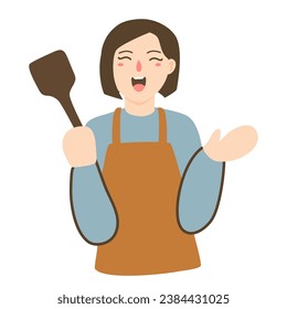 chef cooks in uniform with kitchen utensils