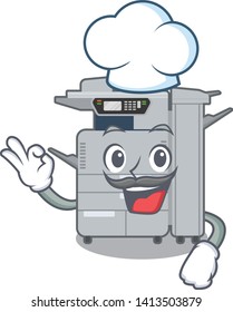 Chef copier machine isolated in the cartoon