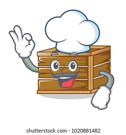 Chef crate character cartoon style