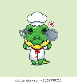 chef crocodile mascot cartoon character.
chef animal cartoon vector illustration suitable for for poster, brochure, web, mascot, sticker, logo, icon, etc.