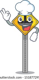 Chef crossroad sign isolated in the character